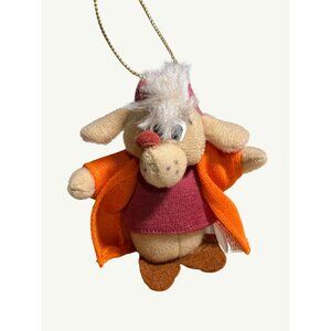 Walt Disney Cinderella Plush Stuffed Jaq Mouse Christmas Ornament Vintage